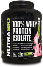 Nutrabio 100% Whey Protein Isolate 5 Pounds Strawberry – No Soy No Whey Concentrate No Amino Acid Spiking Just 100% Pure Wpi.