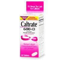 Caltrate W/Vit D Size 60S Caltrate 600+D Calcium Supplement Tablets 60 Count