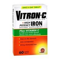Vitronc Vitronc High Potency Iron Supplement Plus Vitamin C 60 Tabs Pack Of 3