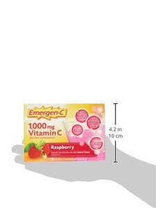 Emergenc Dietary Supplement Drink Mix With 1000Mg Vitamin C 0.32 Ounce Packets Caffeine Free Raspberry Flavor 30 Count