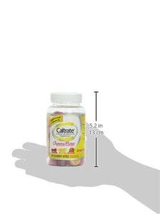 Caltrate Gummy Bites Calcium Vitamin D3 Supplement Black Cherry Orange Strawberry Flavor 50Count Gummies