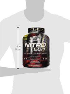 Nitrotech Whey Isolate  Protein Powder   Muscletech  Performance Series Lean Muscle Builder Whey Protein Formula Strawberry 3.97Lb