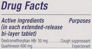 Dm 12 Hr Expectorant Cough Suppressant Tablets 40Ct