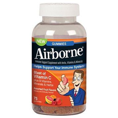 Airborne Vitamin C 1000Mg Immune Support Supplement Gummies Assorted Fruit Flavor 75