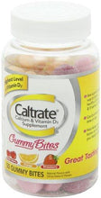 Caltrate Gummy Bites Calcium Vitamin D3 Supplement Black Cherry Orange Strawberry Flavor 50Count Gummies