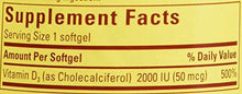 Vitamin D3 2000 I.U. Liquid Softgels 250Count