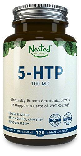 5Htp 100Mg | 120 Vegan Capsules For Better Absorption | Boost Serotonin Improve Overall Mood Sleep Aids In Relaxation Control Appetite Calm Anxiety Positive Wellbeing | Natural Mood Booster
