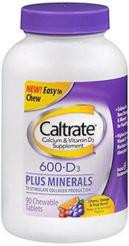 Caltrate Calcium Vitamin D3 Cherry Orange Fruit Punch 90 Chewable Tablets By Caltrate