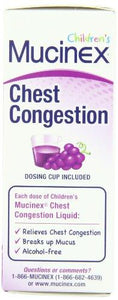 Children Chest Congestion Expectorant Liquid Grape 4 Ounce