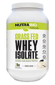 Nutrabio GrassFed Whey Protein Isolate 2Lbs Cookies And Cream