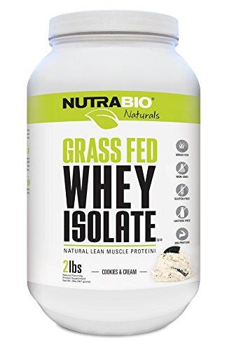 Nutrabio GrassFed Whey Protein Isolate 2Lbs Cookies And Cream