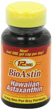 Bioastin An Astaxanthin – 50 Ct – 12Mg Original High Potency One Per Day Formula Supports Joint Skin Eye Health Naturally –A Superantioxidant Grown In