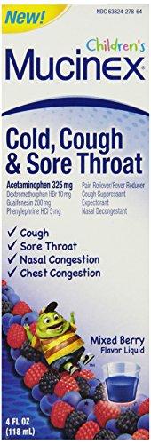 Children Cold Cough And Sore Throat Liquid Mixed Berry 4 Ounce