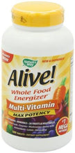 Alive! Max3 Daily Multivitamin No Iron Added Max Potency 180 Tablets