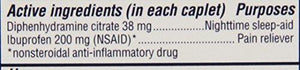 Advil Pm Pain Reliever / Nighttime Sleep Aid Coated Caplet 200Mg Ibuprofen And 38Mg Diphenhydramine 120 Count