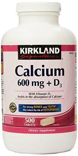 Kirkland Signature Calcium 600 Mg+D3 500Count Tablets