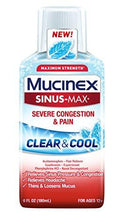 Sinusmax Clear Cool Severe Congestion Relief Liquid 6Oz