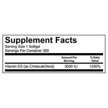 High Potency Vitamin D3 5000 Iu In Organic Coconut Oil For Enhanced Absorption 360 Softgels