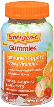 EmergenC Gummies Immune Support 500 Mg Vitamin C Orange Tangerine Raspberry 45 Gummies Pack Of 2