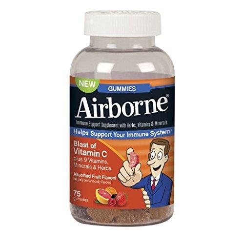 Airborne Immune Support Supplement With Vitamin C Chewable Gummies 42 Count Assorted Fruit Flavorspack Of 2