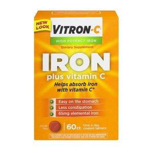 Vitronc High Potency Iron Supplement With Vitamin C Greatsize Pack Of 3 180 Count Total