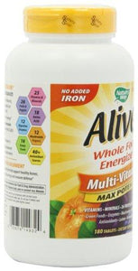 Alive! Max3 Daily Multivitamin No Iron Added Max Potency 180 Tablets
