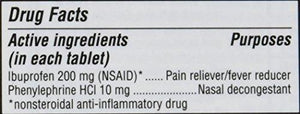 Advil Sinus Congestion Pain Reliever Coated Tablets 20 Count