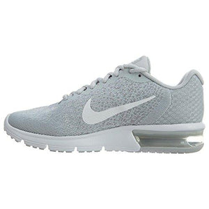 Air Max Sequent 2 Pure Platinum/White/Wolf Grey Running Shoes Size 8