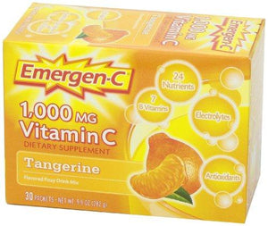 Emergenc Dietary Supplement Drink Mix With 1000 Mg Vitamin C 0.33 Ounce Packets Caffeine Free Tangerine Flavor 30 Count