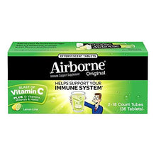 Airborne Lemon Lime Effervescent Tablets 36 Count 1000Mg Of Vitamin C Immune Support Supplement