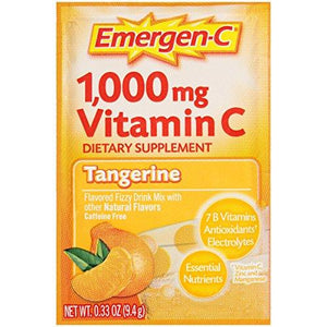 Emergenc Dietary Supplement Drink Mix With 1000 Mg Vitamin C 0.33 Ounce Packets Caffeine Free Tangerine Flavor 30 Count