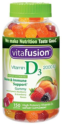 Vitamin D3 Gummy Vitamins Assorted Flavors 150 Count