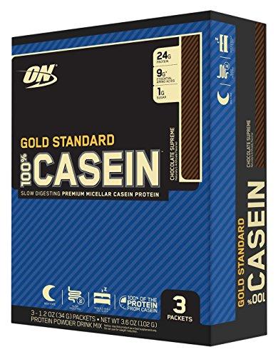 Gold Standard Casein Protein Powder Travel Size Chocolate Supreme 3 Count