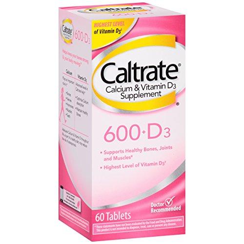 Caltrate 600+D3 Calcium And Vitamin D Supplement Tablet 600 Mg 60 Count Pack Of 3