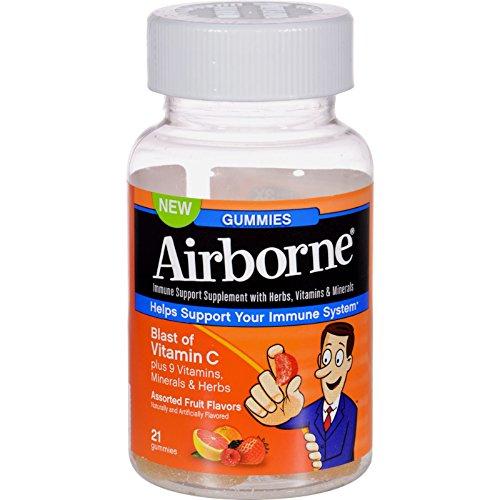 Airborne Vitamin C Gummies For Adults Assorted Fruit Flavors 21 Count