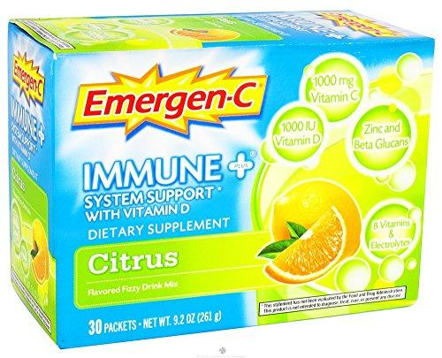 Emergenc Immune Plus System Support With Vitamin D Citrus 30 Packets