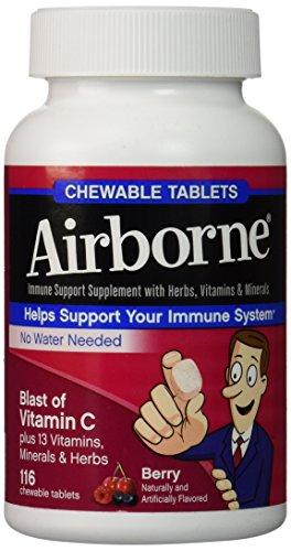 Airborne Immune Support Chewable Berry Tablets Greatquality 2Pack 116 Count Each