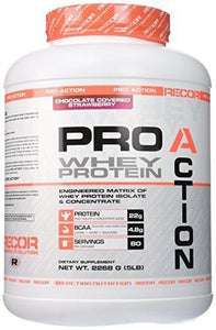 Recor Pro Action Whey Protein Chocolate Covered Strawberry 5 Pound By