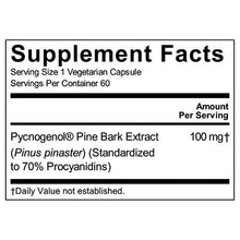 Pycnogenol 100Mg 60 Veggie Capsules Proprietary French Pine Bark Extract
