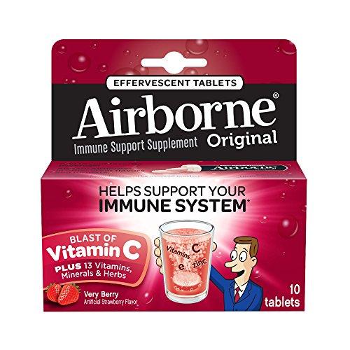 Airborne Effervescent Tablets Very Berry10 Ct