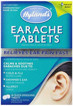 Hyland Earache Tablets Natural Relief Of Cold Flu Earaches Swimmers Ear And Allergies 40 Count