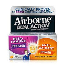 Airborne Dual Action Citrus Effervescemt Tablets 10 Count 1000Mg Of Vitamin C Beta Immune Booster And Anti Oxidant