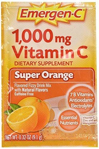 Emergenc Vitamin C Flavored Fizzy Drink Mix Packets Super Orange 30 Ea Pack Of 2