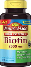 Biotin Value Size Liquid Softgel 2500 Mcg 150 Count Packaging May Vary
