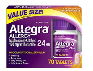 Adult 24 Hour Allergy Tablets 180Mg 70 Count