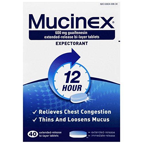 12Hour Chest Congestion Expectorant Tablets 40 Ct Pack Of 3.