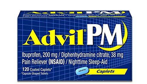 Advil Pm Pain Reliever / Nighttime Sleep Aid Coated Caplet 200Mg Ibuprofen And 38Mg Diphenhydramine 120 Count