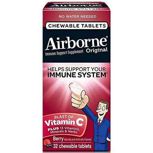 Airborne Original With Vitamin C Chewable Tablets Berry 32 Ea Pack Of 5
