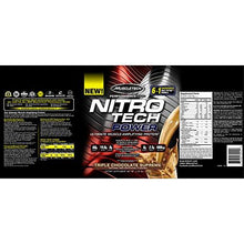 Muscletech Nitro Tech Power Whey Protein Powder Musclebuilding Formula Triple Chocolate Supreme 4 Pounds