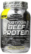 Muscletech Platinum Beef Protein UltraPure Hydrolyzed Beef Isolate Vanilla Caramel 2.0 Lbs 907G